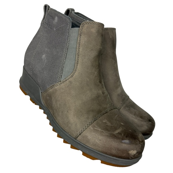 Sorel Evie Suede Leather Lugged Pull On Booties - Picture 1 of 7